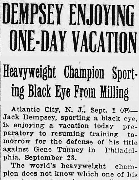New Britain Herald, New Britain, Connecticut: DEMPSEY ENJOYING ONE-DAY VACATION