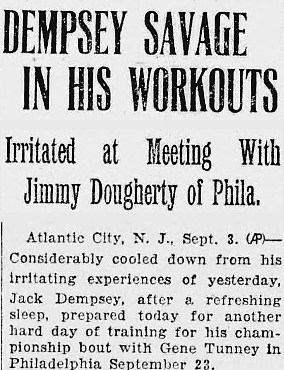 New Britain Herald, New Britain, Connecticut: DEMPSEY SAVAGE IN HIS WORKOUTS