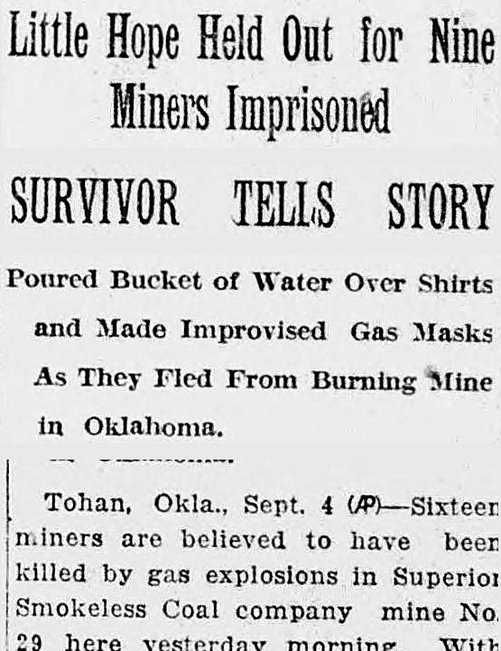 New Britain Herald, New Britain, Connecticut: Little Hope Held Out for Nine Miners Imprisoned