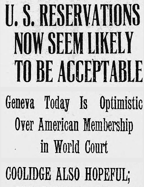 New Britain Herald, New Britain, Connecticut: U. S. RESERVATIONS NOW SEEM LIKELY TO BE ACCEPTABLE