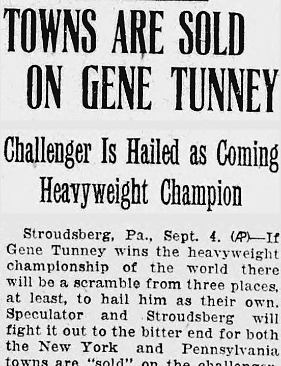 New Britain Herald, New Britain, Connecticut: TOWNS ARE SOLD ON GENE TUNNEY