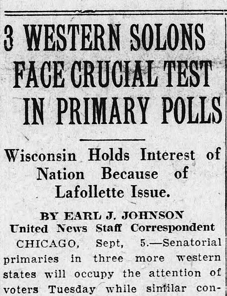 South Bend News-times, South Bend, Indiana: 3 WESTERN SOLONS FACE CRUCIAL TEST IN PRIMARY POLLS