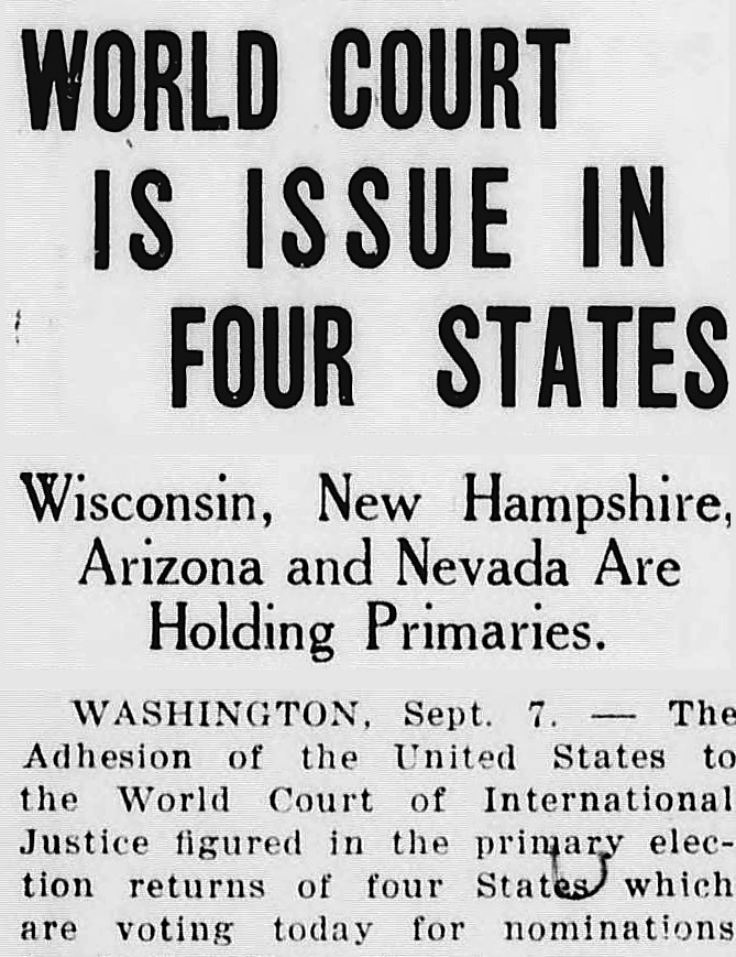 The Alaska Daily Empire, Juneau, Alaska: WORLD COURT IS ISSUE IN FOUR STATES