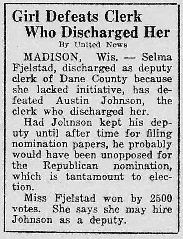 The Washington Daily News, Washington, District Of Columbia: Girl Defeats Clerk Who Discharged Her