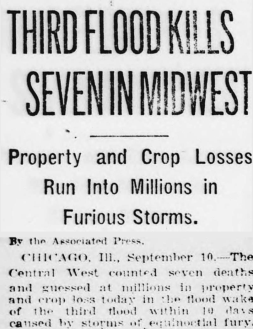 Evening Star, Washington, District Of Columbia: THIRD FLOOD KILLS SEVEN IN MIDWEST