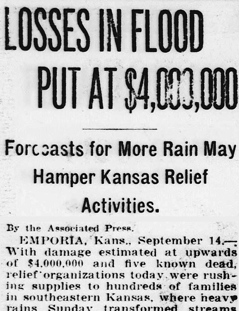 Evening Star, Washington, District Of Columbia: LOSSES IN FLOOD PUT AT $4,000,000