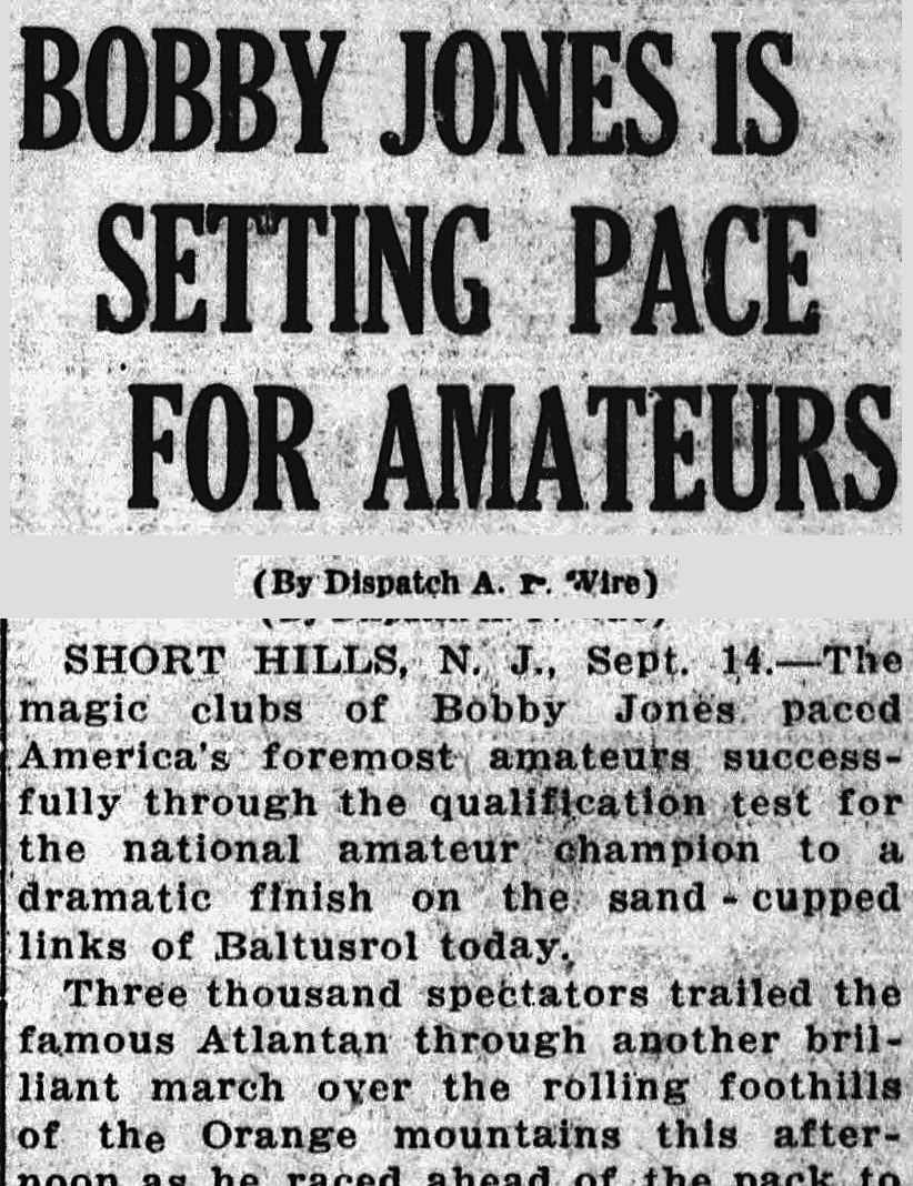 Douglas Daily Dispatch, Douglas, Arizona: BOBBY JONES IS SETTING PACE FOR AMATEURS