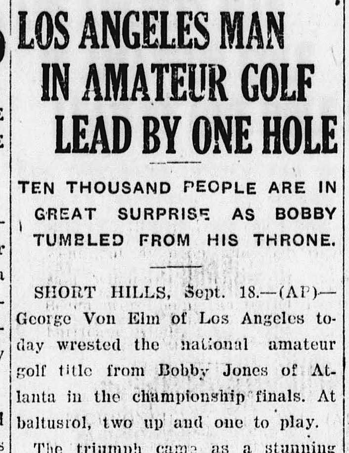 The Cordele Dispatch, Cordele, Georgia: LOS ANGELES MAN IN AMATEUR GOLF LEAD BY ONE HOLE
