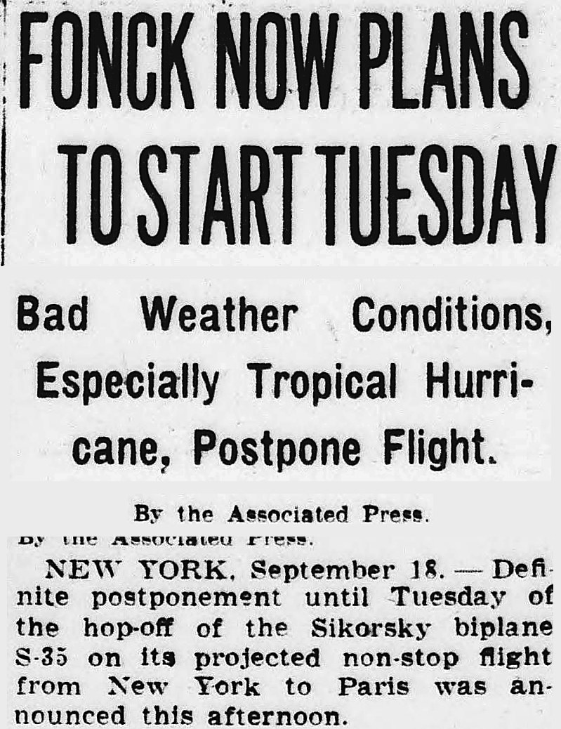 Evening Star, Washington, District Of Columbia: FONCK NOW PLANS TO START TUESDAY