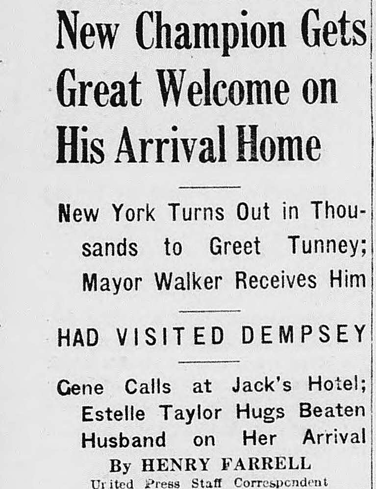The Washington Daily News, Washington, District Of Columbia: New Champion Gets Great Welcome on His Arrival Home