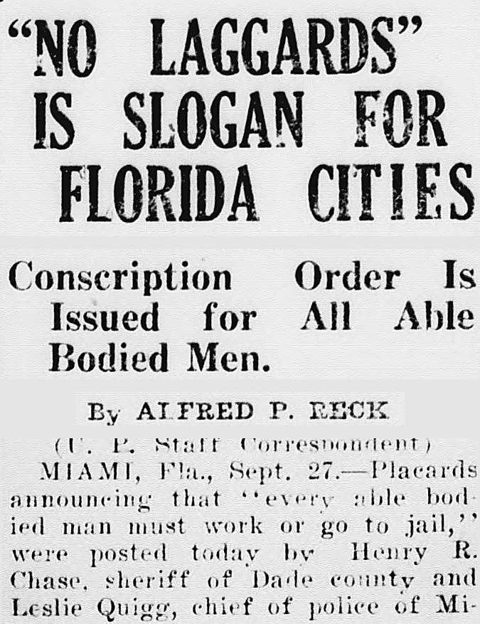 Imperial Valley Press, El Centro, California: "NO LAGGARDS" IS SLOGAN FOR FLORIDA CITIES