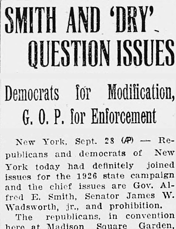 New Britain Herald, New Britain, Connecticut: SMITH AND 'DRY' QUESTION ISSUES
