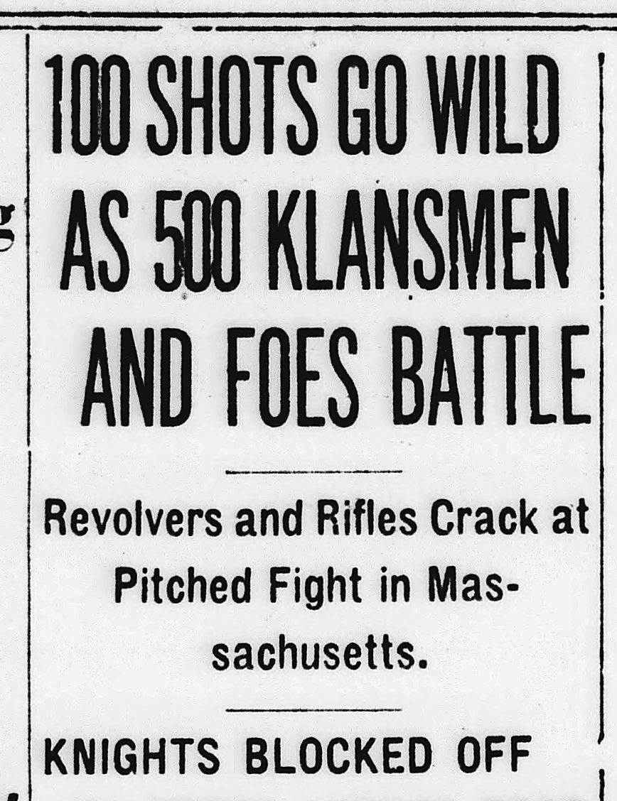 Evening Star, Washington, District Of Columbia: 100 SHOTS GO WILD AS 500 KLANSMEN AND FOES BATTLE
