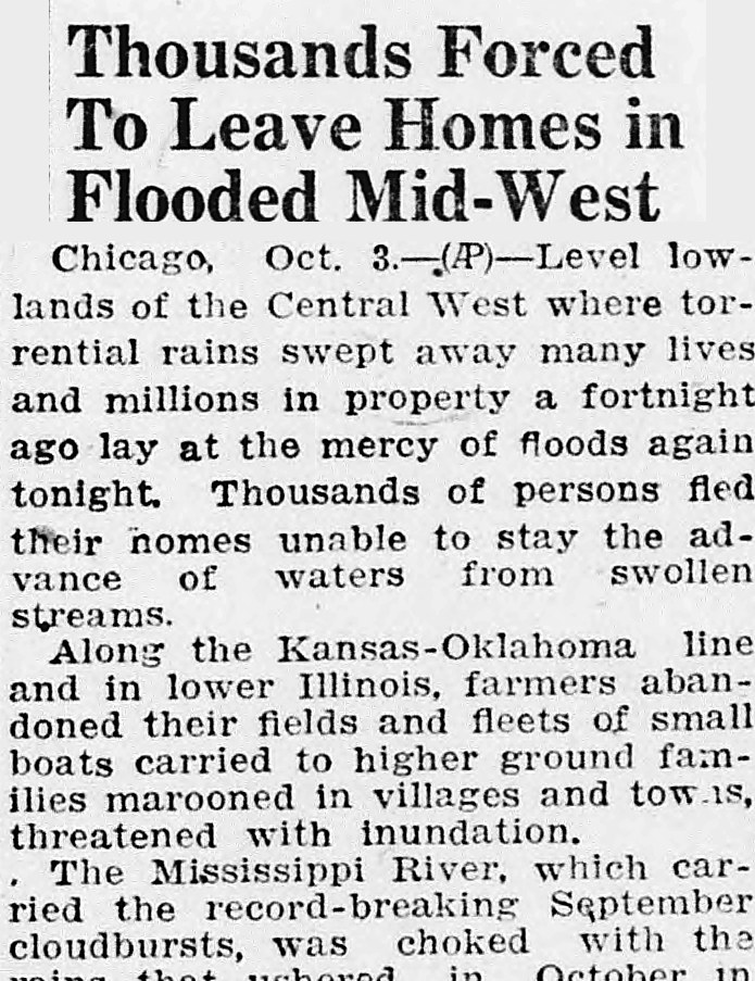 Daily Kennebec Journal, Augusta, Maine: Thousands Forced To Leave Homes in Flooded Mid-West