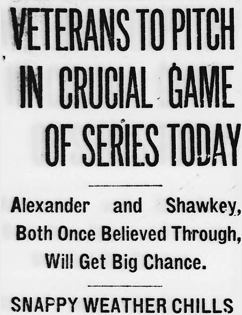 Evening Star, Washington, District Of Columbia: VETERANS TO PITCH IN CRUCIAL GAME OF SERIES TODAY