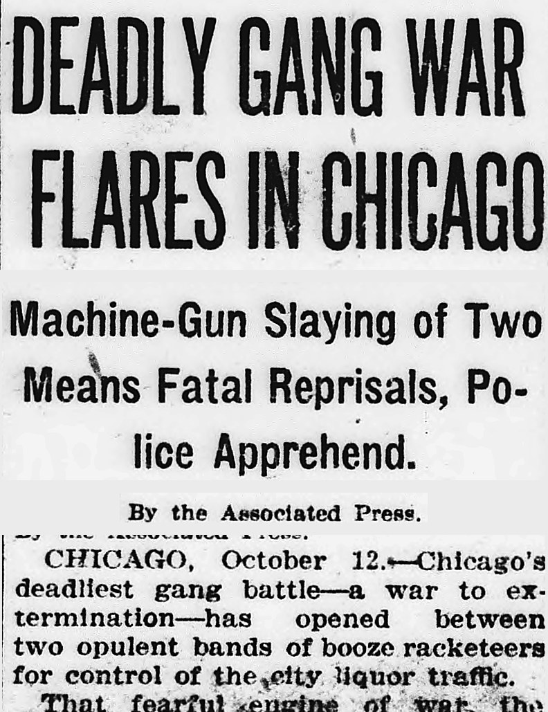 Evening Star, Washington, District Of Columbia: DEADLY GANG WAR FLARES IN CHICAGO