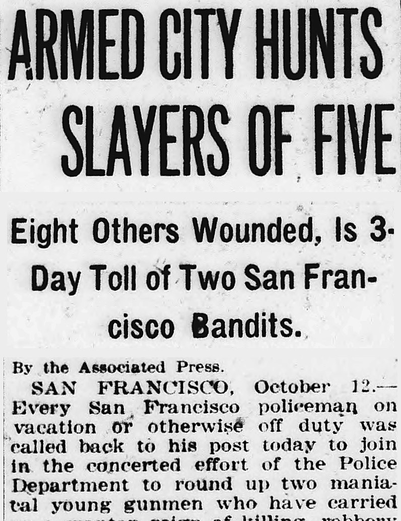 Evening Star, Washington, District Of Columbia: ARMED CITY HUNTS SLAYERS OF FIVE