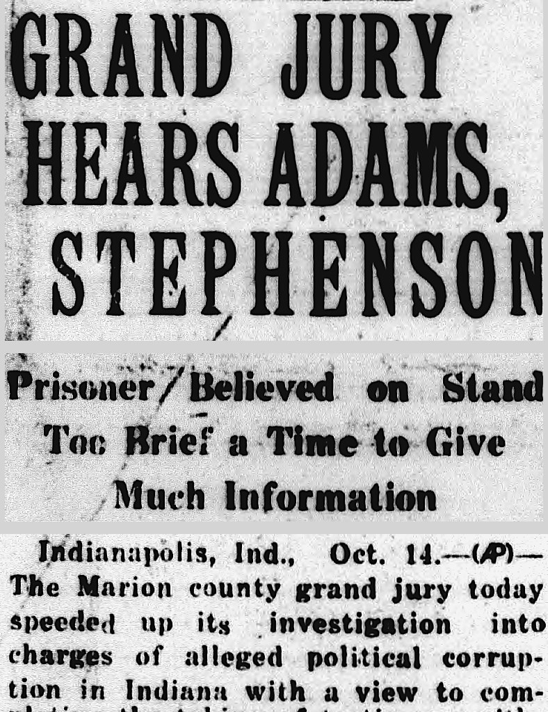 The Bismarck Tribune, Bismarck, North Dakota: GRAND JURY HEARS ADAMS, STEPHENSON