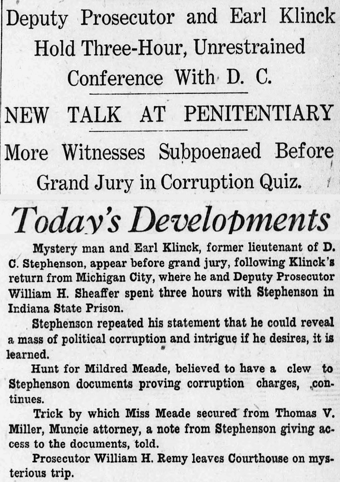 The Indianapolis Times, Indianapolis, Indiana: NEW TALK AT PENITENTIARY