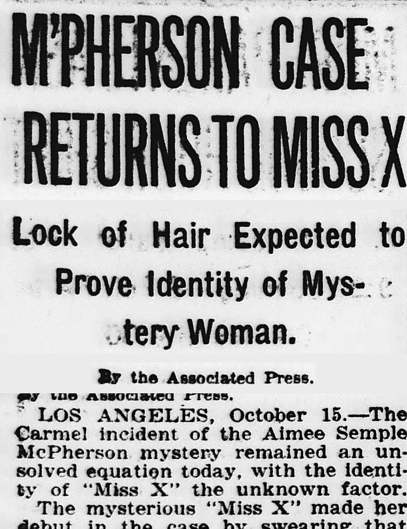 Evening Star, Washington, District Of Columbia: M'PHERSON CASE RETURNS TO MISS X
