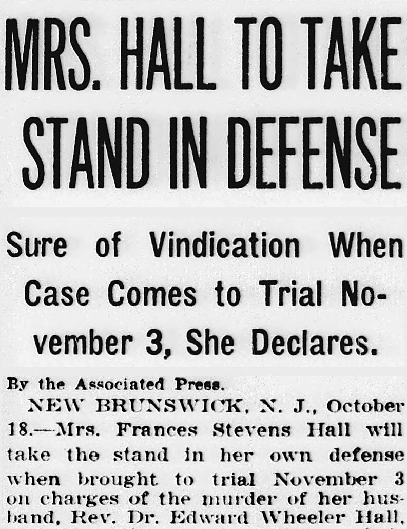 Evening Star, Washington, District Of Columbia: MRS. HALL TO TAKE STAND IN DEFENSE