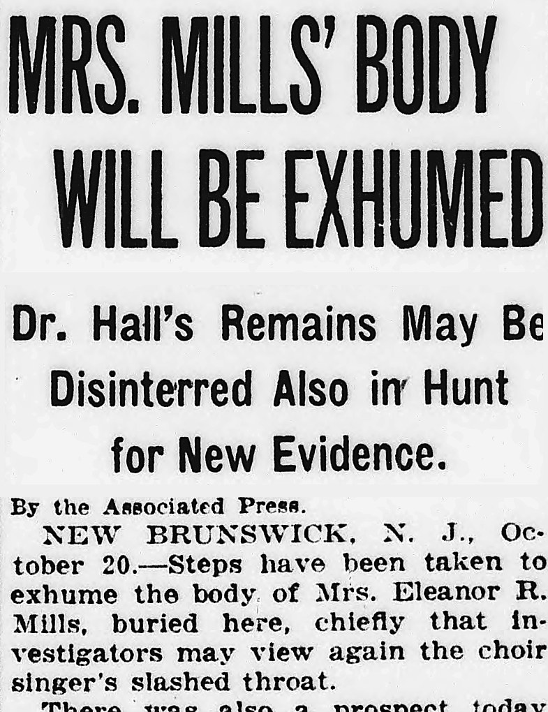 Evening Star, Washington, District Of Columbia: MRS. MILLS' BODY WILL BE EXHUMED